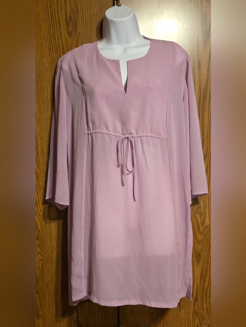 Source Unknown Dusty Lilac Tie-Waist Blouse